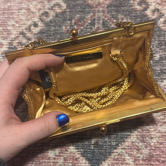 Vintage Gold Beaded Clutch Evening Purse - Picture 2 of 5